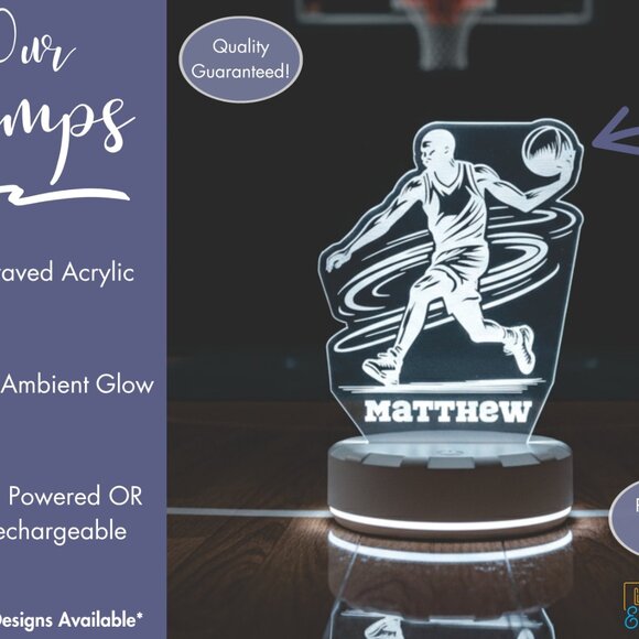 Custom Basketball LED Night Light for Athletes - Picture 3 of 8